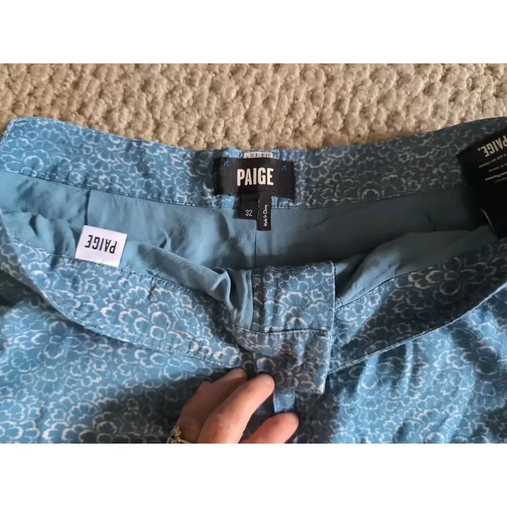 Paige Men's Size‎ 32 Ocean blue Floral Rayon Trouser Shorts 17